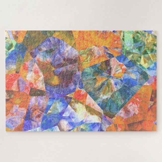 Artistic Colourful Polygon Mosaic Art Pattern Jigsaw Puzzle (Horizontal)