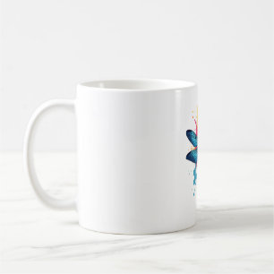 Artistic Colourful Pop Art painted Dragonfly Coffee Mug
