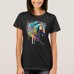 Artistic Colourful Pop Art painted Horse T-Shirt