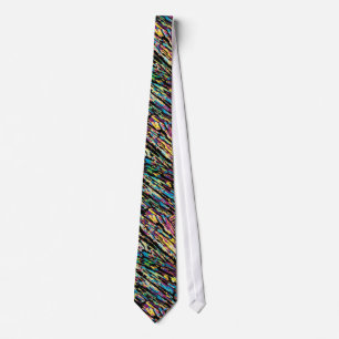 Artistic colourful scratch lines necktie