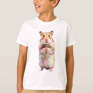 Artistic Colourful Splatter Hamster Kids T-Shirt