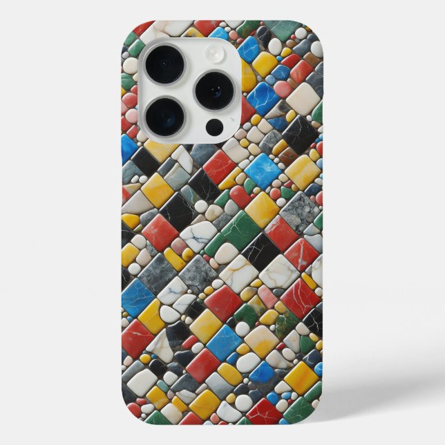 Artistic Colourful Stone Mosaic Phone Case Vibrant (Back)