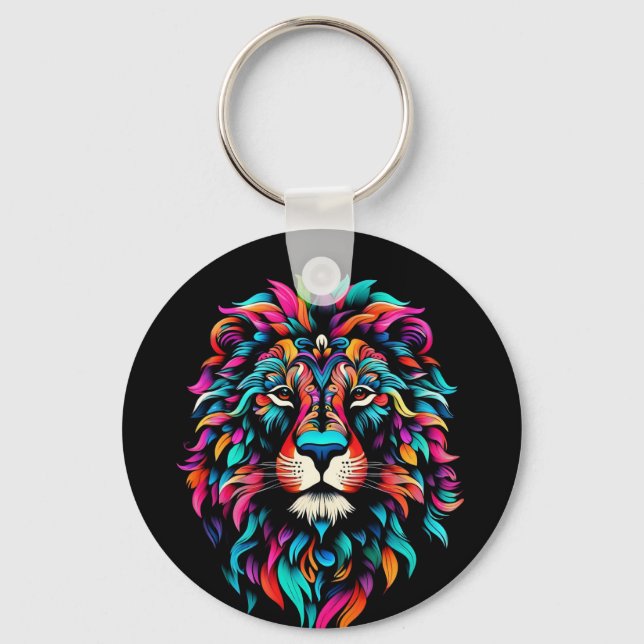  Artistic Colourful Vibrant Pop  Keychain (Front)