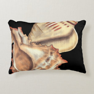 Artistic Conch Shells Accent Pillow