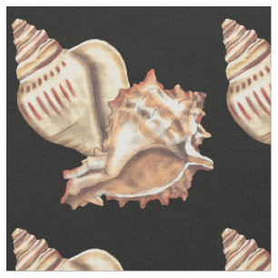 Artistic Conch Shells Fabric