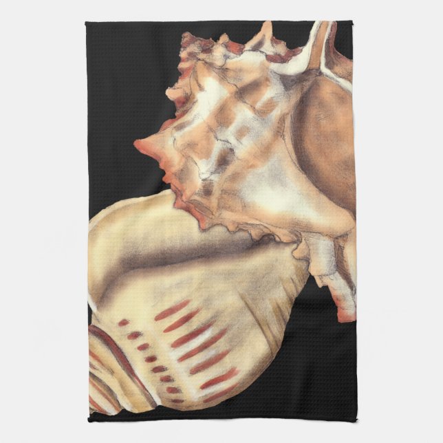 Artistic Conch Shells Kitchen Towel (Vertical)