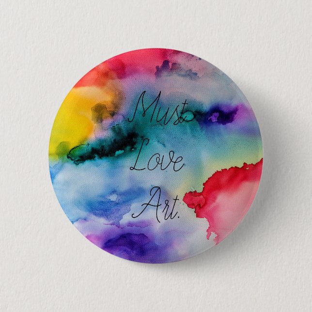 Artistic Creative Splashes of Watercolor 2 Inch Round Button (Front)