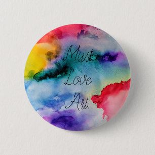 Artistic Creative Splashes of Watercolor 2 Inch Round Button