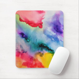 Artistic Creative Splashes of Watercolor Mouse Pad