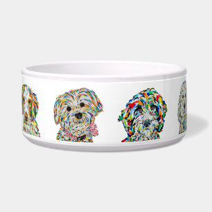 Artistic Cute Dog Bowl