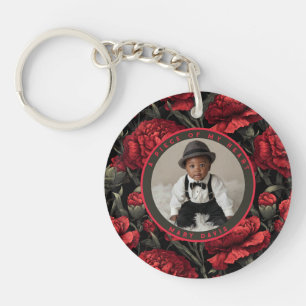 Artistic Dad Fathers Day Gifts Custom Carnation Keychain