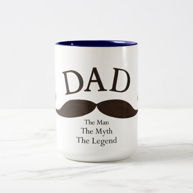 Artistic Dad Illustrated Moustache Mug (Center)