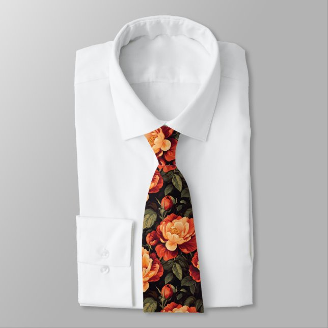 Artistic Dads Fathers Day Gifts Rose Flower Tie (Tied)