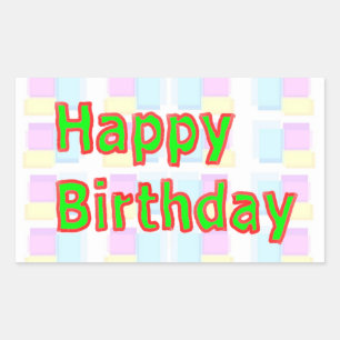 Artistic Decorative HAPPY BIRTHDAY Script Sticker