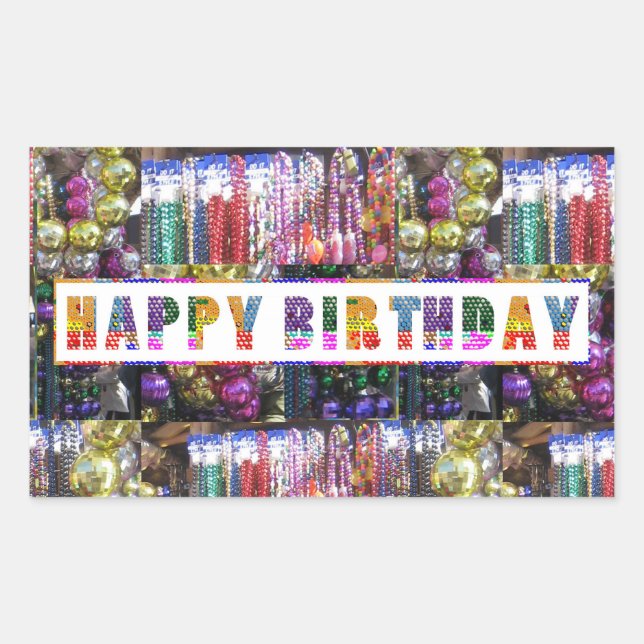 Artistic Decorative HAPPY BIRTHDAY Script Sticker (Front)