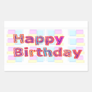 Artistic Decorative HAPPY BIRTHDAY Script Sticker