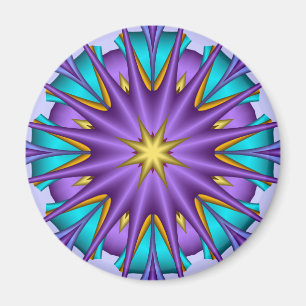 Artistic decorative magnet Purple Star Flower