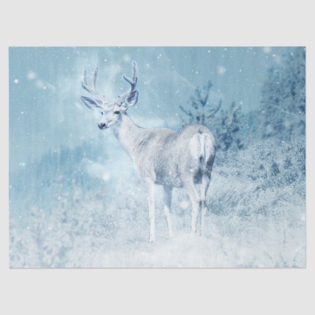 Artistic Deer Watercolor Art  Decoupage Tissue Paper (Front)