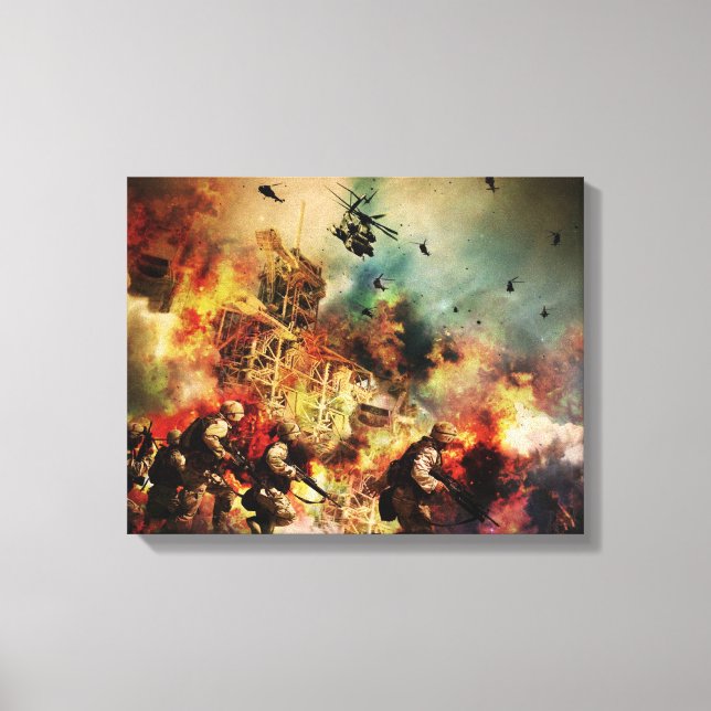 Artistic depiction of war canvas print (Front)