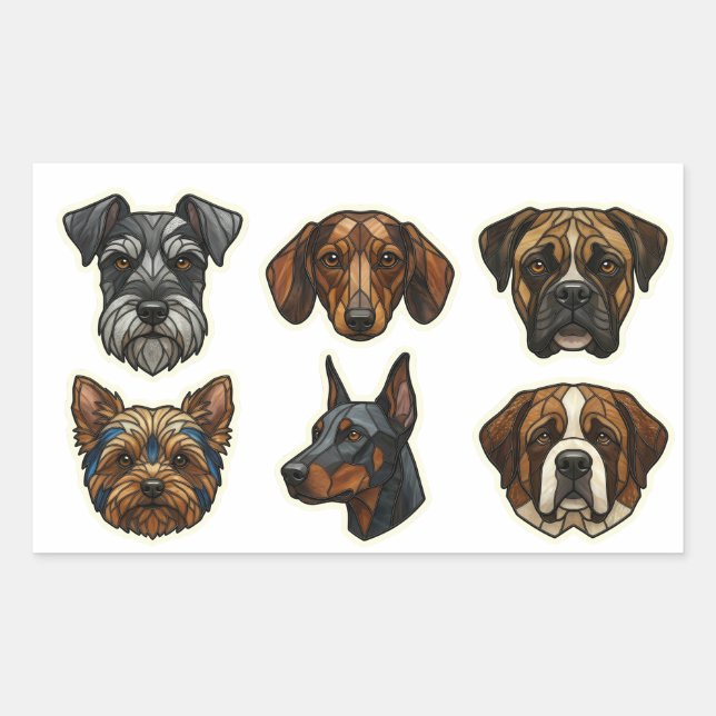 Artistic Dog Breed Portraits Part 2 Sticker (Front)