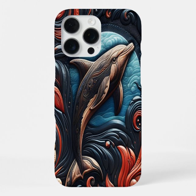 Artistic Dolphin Swirl Design iPhone Case (Back)