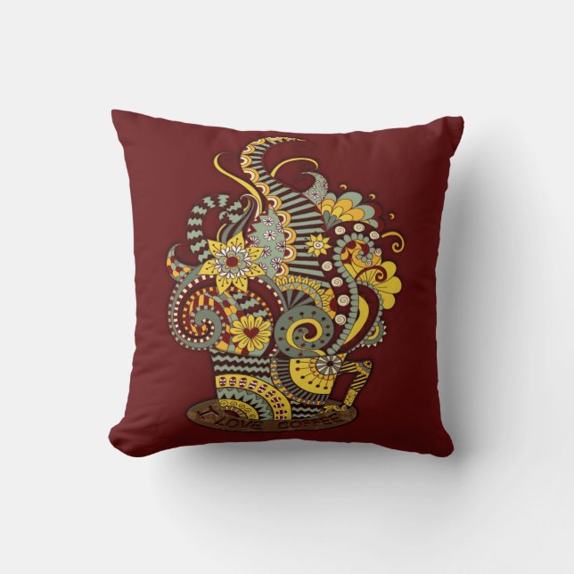 Artistic-doodle-drawing art throw pillow (Front)