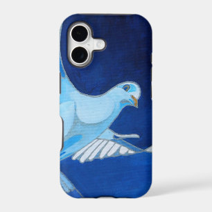 Artistic Dove Outline Art In Cerulean Blue