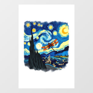 Artistic Dragonfly Shirt Van Gogh Starry Night Dra Window Cling