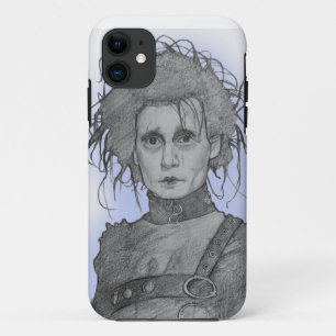 artistic drawing edward scissors' hands iPhone 11 case