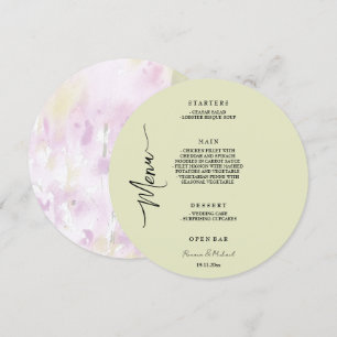 Artistic Elegant Floral Sage Green Garden Menu