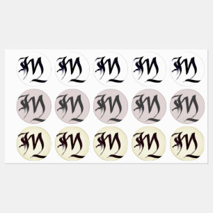 Artistic Elegant Monogram Calligraphy Letter "M“