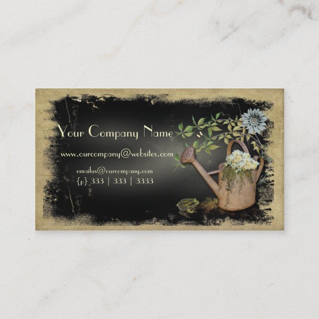 Artistic, Elegant- Water Can- Garden Things- Busin Business Card (Front)