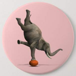Artistic Elephant 6 Inch Round Button