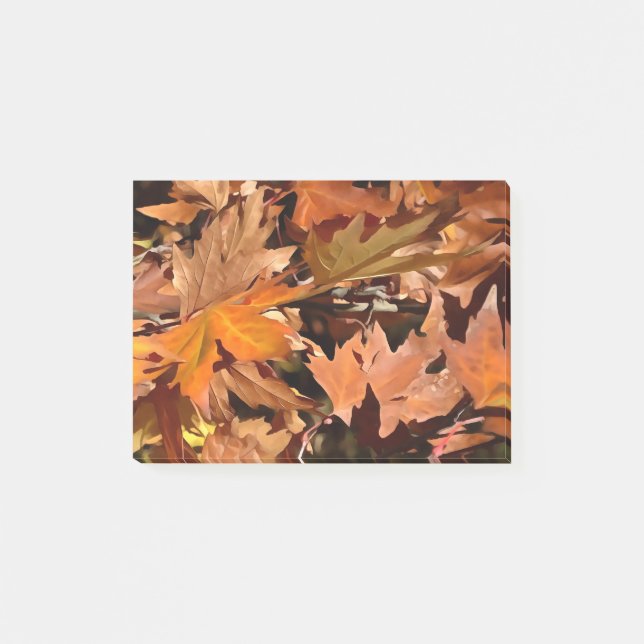 Artistic Fall Leaves In Autumn Sunshine 2 Post-it Notes (Front)