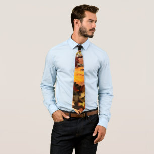 Artistic Fall Leaves In Autumn Sunshine Tie