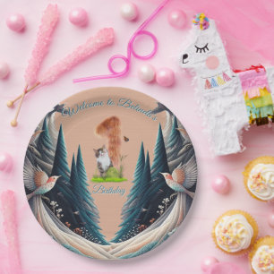 Artistic Fantasy, Bird Drawings in Colour Paper Plate
