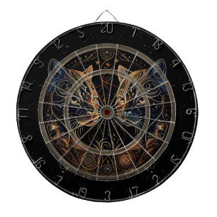 Artistic Feline Circle Twin Cats Dartboard