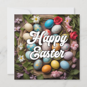 Artistic Festive Easter Egg Collage Card
