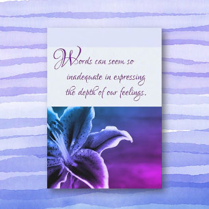 Artistic floral Condolences sympathie Carte de voe