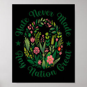 Artistic Floral Democrat President Liberal Anti Tr Poster