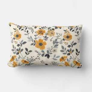 Artistic Floral Luxury" Lumbar Pillow