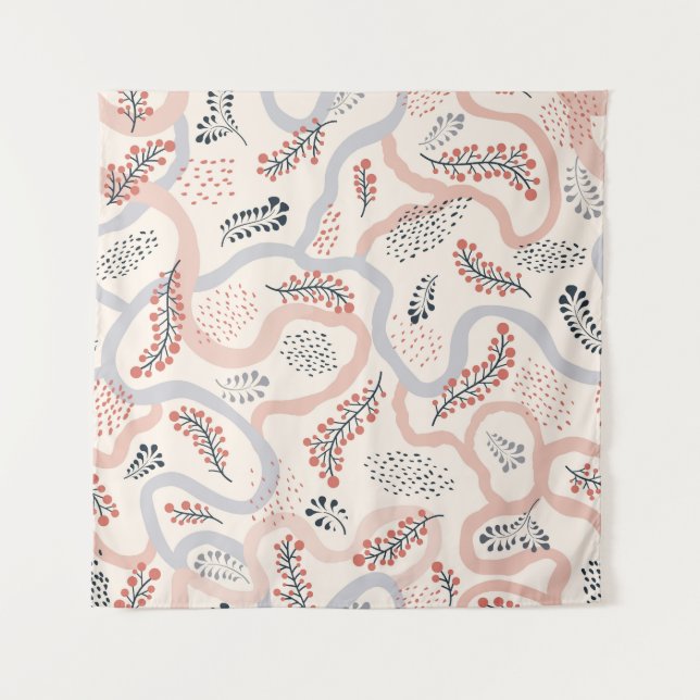 Artistic floral pattern, ornamental autumn decor. tapestry (Front)