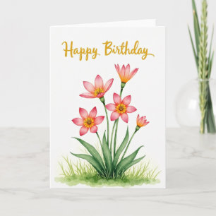 Artistic Flower Birthday Card