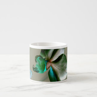 Artistic Flower in Blue, Green and Grey Tones Espresso Cup