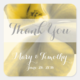 Artistic Flower in Yellow Tones - Favour Square Sticker