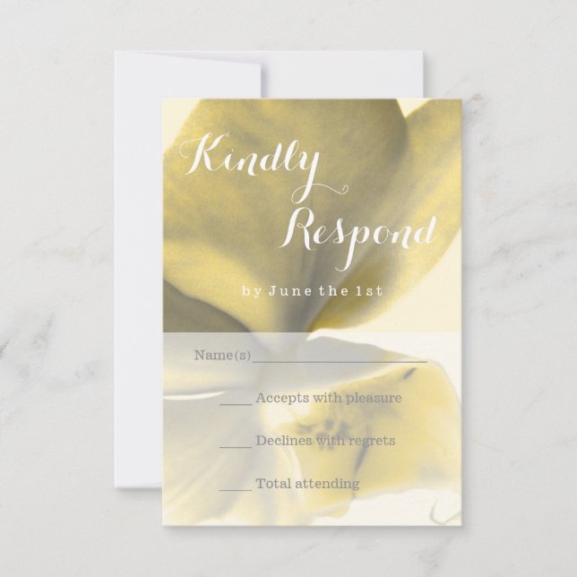 Artistic Flower in Yellow Tones - RSVP Card (Front)