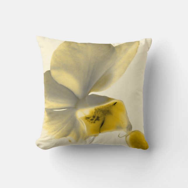 Artistic Flower in Yellow Tones Throw Pillow (Front)