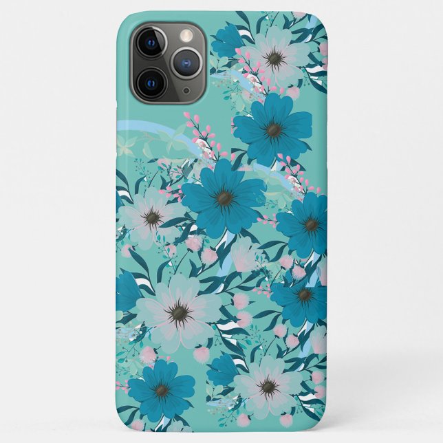 Artistic Flowers  Case-Mate iPhone Case (A vibrant phone case adorned with floral patterns in shades of blue and white!)