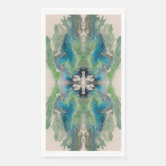 Artistic Fluid Abstract in Aqua & Green Napkin