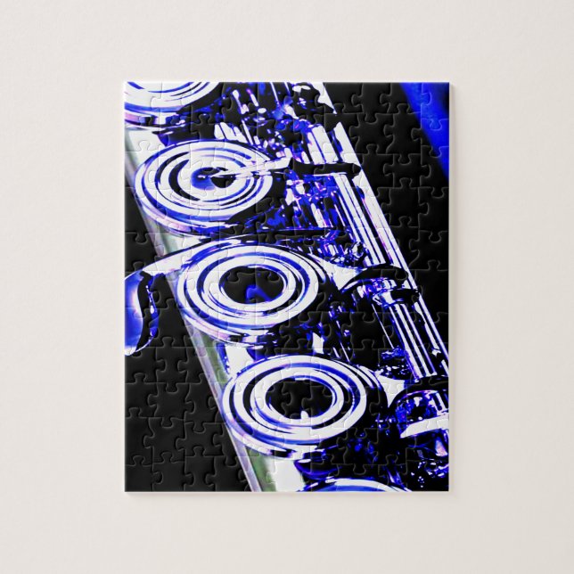 Artistic Flute Silver Metal Beautiful Fun Jigsaw Puzzle (Vertical)